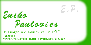 eniko paulovics business card